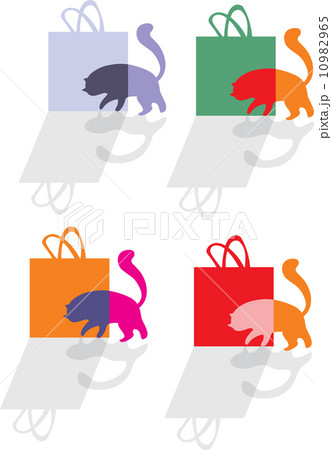 cat and shopping bag cat and shopping bag 10982965