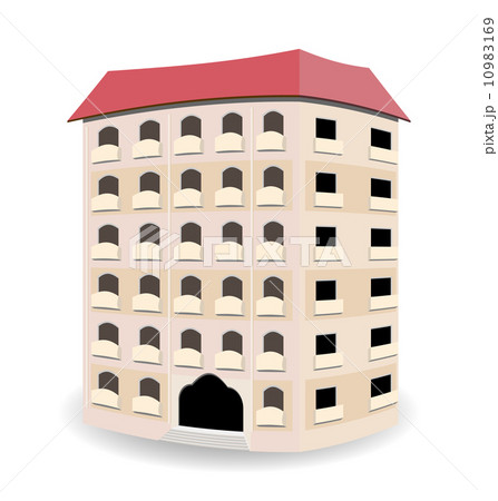 Multistoried residential house isolated on white background Multistoried residential house isolated on white background 10983169