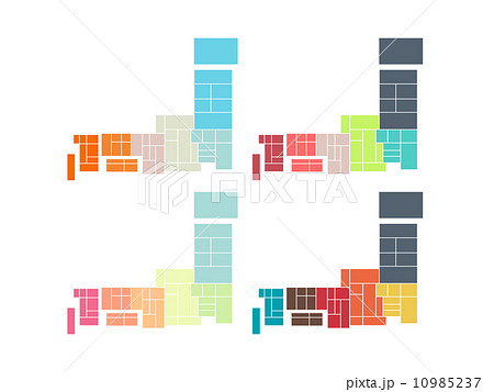 日本地図４色のイラスト素材 10985237 Pixta