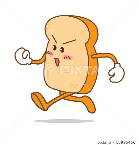 Slice of bread cartoon running - Stock Illustration [10985456] - PIXTA
