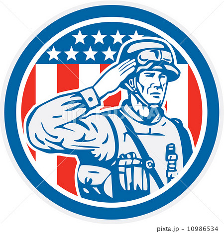 Soldier Military Serviceman Salute Circle Retro Soldier Military Serviceman Salute Circle Retro 10986534