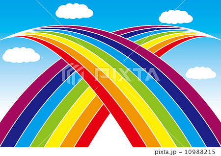 背景素材壁紙 虹の橋 虹 虹色 レインボー 七色 人生 Happy のイラスト素材