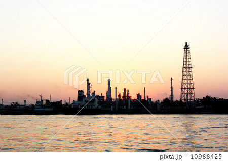 Oil refinery at sunrise Oil refinery at sunrise 10988425