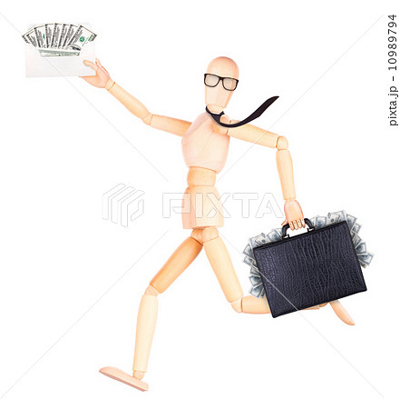 wooden Dummy with envelope full of money wooden Dummy with envelope full of money 10989794