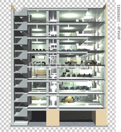 オフィスビル 断面1 のイラスト素材 1091