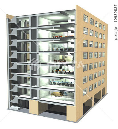 オフィスビル 断面4 のイラスト素材 10989887 Pixta