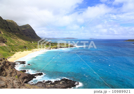 ハワイ　オアフ島　マカプウ岬の海 10989921