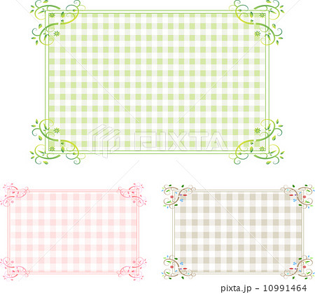 デコレーション フレーム ギンガムチェックのイラスト素材