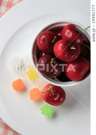 Cherry on saucer with konpeito Cherry on saucer with konpeito 10992777
