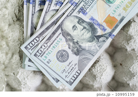 Stack of one hundred dollar bills Stack of one hundred dollar bills 10995159