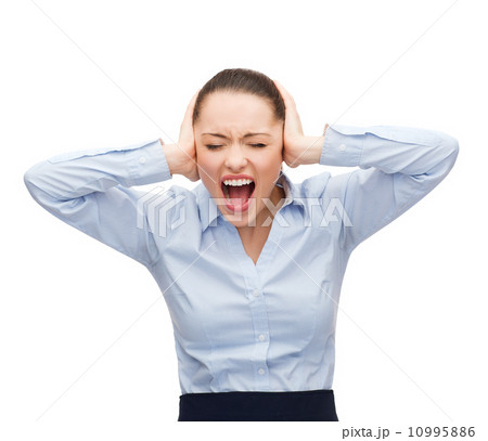 angry screaming businesswoman 10995886