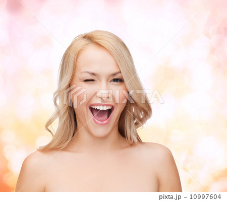 beautiful woman with long wavy hair 10997604