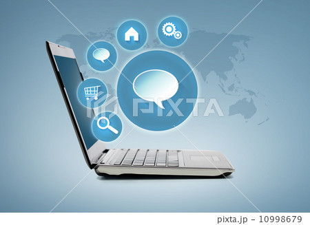 laptop computer with blank black screen laptop computer with blank black screen 10998679
