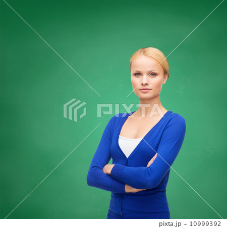 serious girl in casual clothes 10999392