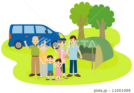 キャンプをする家族 キャンプをする家族 11001066
