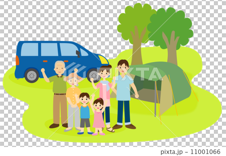キャンプをする家族 キャンプをする家族 11001066
