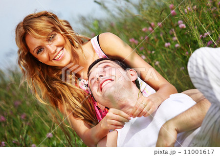 lovers on grass field lovers on grass field 11001617