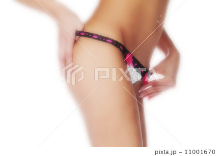 Woman in underwear on white background 11001670