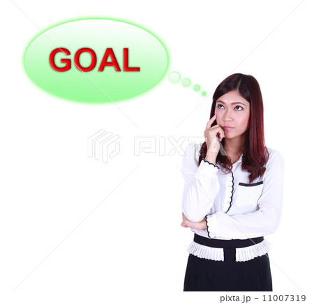 Business woman thinking about goal 11007319