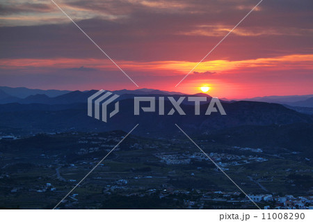 Summer landscape in mountains with the sun 11008290