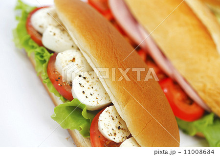 Sandwich with mozzarella tomato and salad 11008684