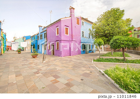 Murano and Burano island, street with glass store 11011846