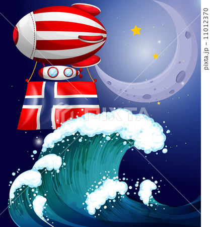A floating balloon with the flag of Norway A floating balloon with the flag of Norway 11012370