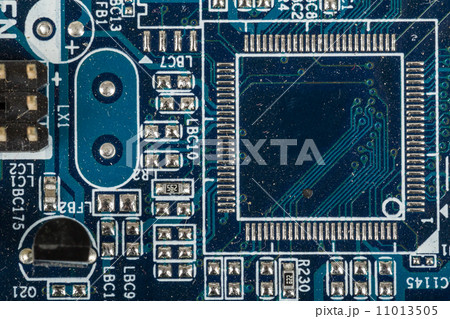 Close up of computer circuit motherboard 11013505