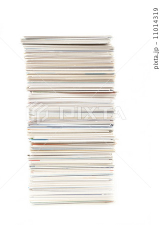 stack of business cards on the table isolated 11014319