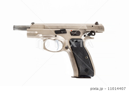 Semi-automatic gun isolated on white background 11014407