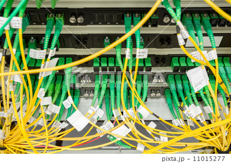 fiber optic datacenter with media converters and optical cables fiber optic datacenter with media converters and optical cables 11015277