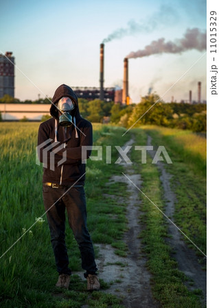 Rural landscape with factory 11015329