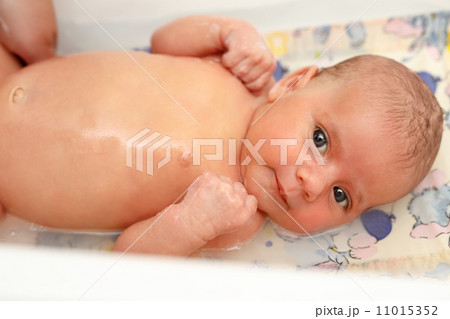 take a bath for a young adorable baby 11015352