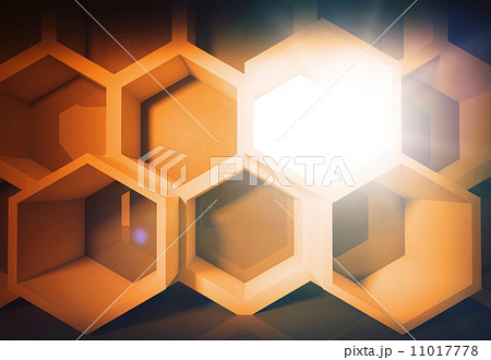 Abstract yellow honeycomb structure background with light Abstract yellow honeycomb structure background with light 11017778