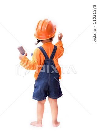 Asian Engineer baby girl writing something 11021578