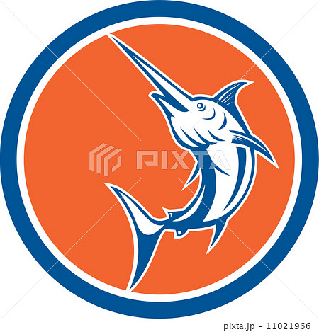 Blue Marlin Circle Cartoon 11021966