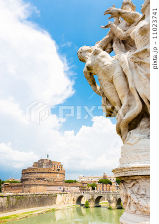 Sant Angelo Castle and Bridge in Rome, Italia.  11023741