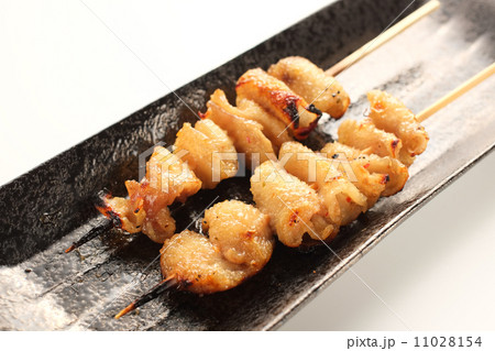 Yakitori Chicken Skin Stock Photo