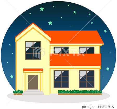 マイホーム 消灯のイラスト素材