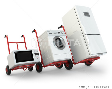 Appliance delivery. Hand truck, fridge, washing machine and micr 11033584