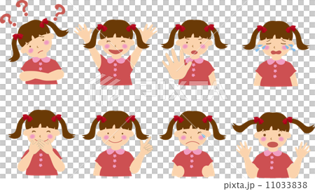 Various girls' facial expressions 11033838