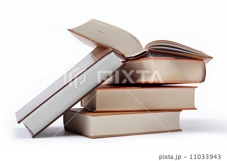 A stack of books on a white background. 11033943