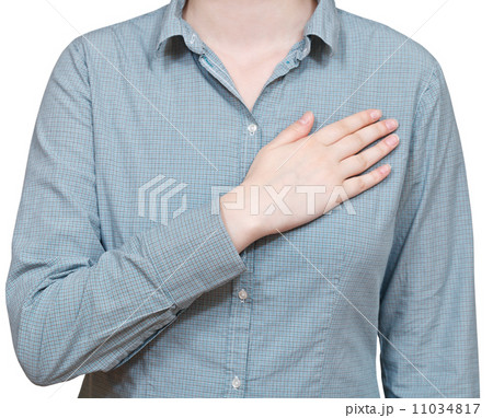 hand pressed to heart - hand gesture hand pressed to heart - hand gesture 11034817