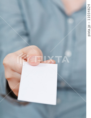 blank business card in hand blank business card in hand 11034824