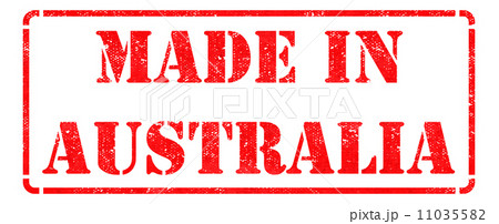 Made in Australia  - Red Rubber Stamp. 11035582