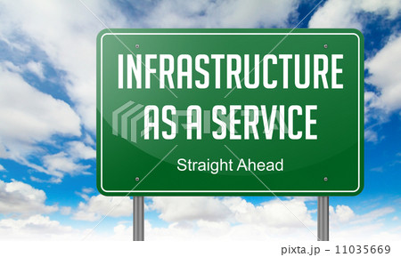 Infrastructure as a Service on Green Highway Signpost. 11035669