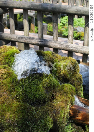 京極町ふきだし公園の水流　北海道旅行 11036304