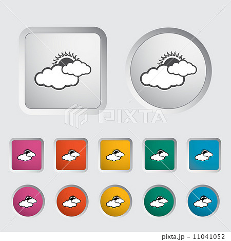Weather icon. Sun and cloud. 11041052