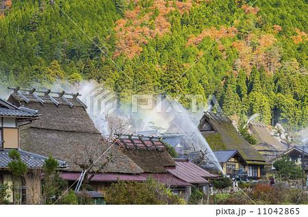 京都府、美山かやぶきの里放水銃一斉点検 11042865