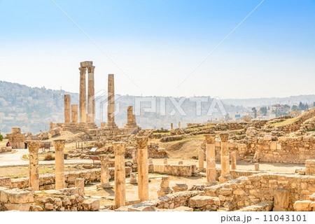 Ancient Temple of Hercules on the Citadel Mountain in Amman, Jordan. It is known as Amman Citadel. Ancient Temple of Hercules on the Citadel Mountain in Amman, Jordan. It is known as Amman Citadel. 11043101